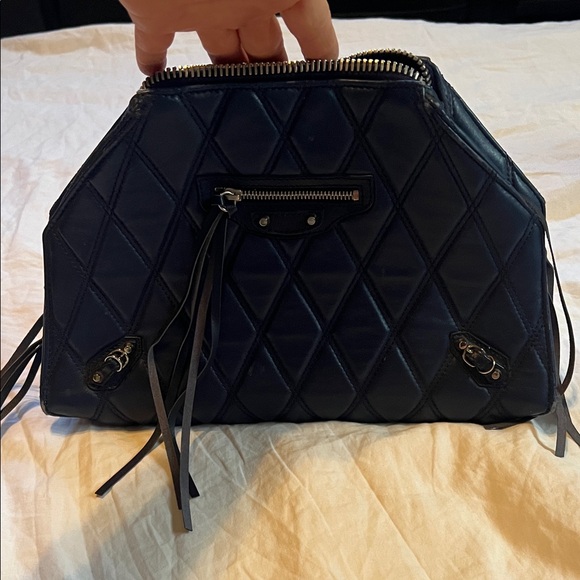 Balenciaga Chic Blue Quilted Clutch AUTHENTIC - Picture 1 of 16